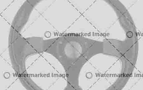 Black steering wheel isolated on withe background.